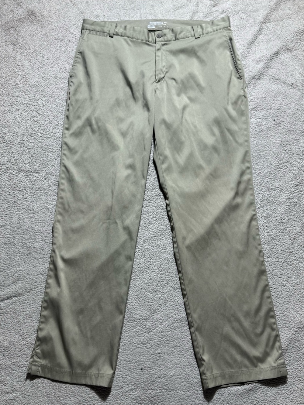 Nike Golf Pants Mens 34 Beige Tan Tour Performance Dri-Fit Slacks Straight 34x30